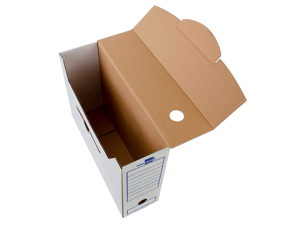 BOITE A ARCHIVES LIDERPAPEL CARTON RECYCLE 325G/M2 DOS    116MM 388X116X275MM COLORIS   BLANC