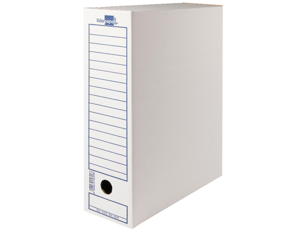 BOITE A ARCHIVES LIDERPAPEL CARTON RECYCLE 325G/M2 DOS    116MM 388X116X275MM COLORIS   BLANC