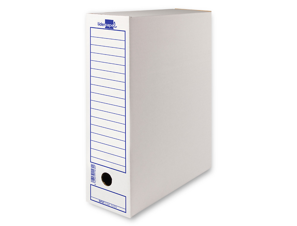 BOITE A ARCHIVES LIDERPAPEL CARTON RECYCLE 325G/M2 DOS    116MM 388X116X275MM COLORIS   BLANC