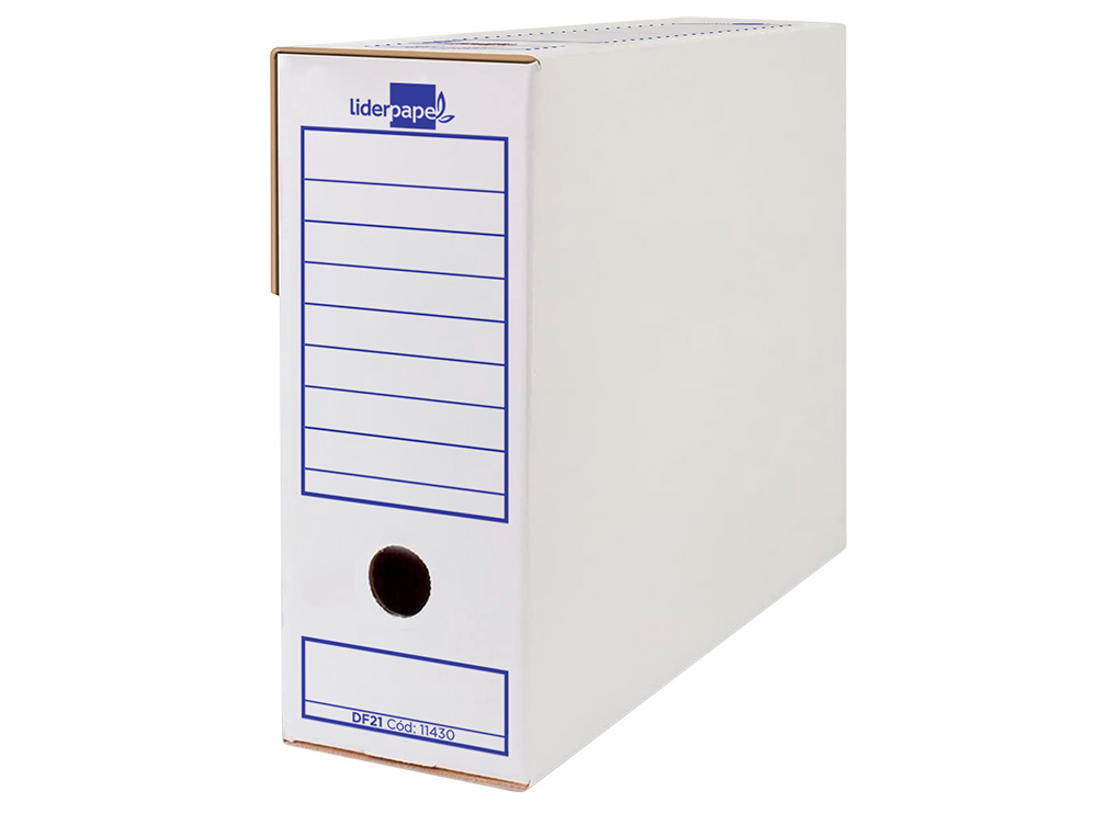 BOITE A ARCHIVES LIDERPAPEL CARTON RECYCLE 325G/M2 DOS    116MM 388X116X275MM COLORIS   BLANC