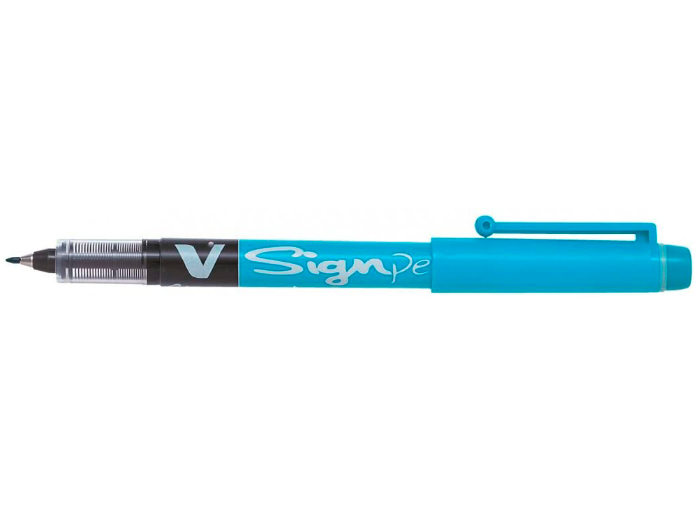 STYLO-FEUTRE PILOT V SIGN PEN CRITURE MOYENNE 0.6MM POINTE FIBRE POLYESTER ENCRE INTENSE LIQUIDE COLORIS TURQUOISE