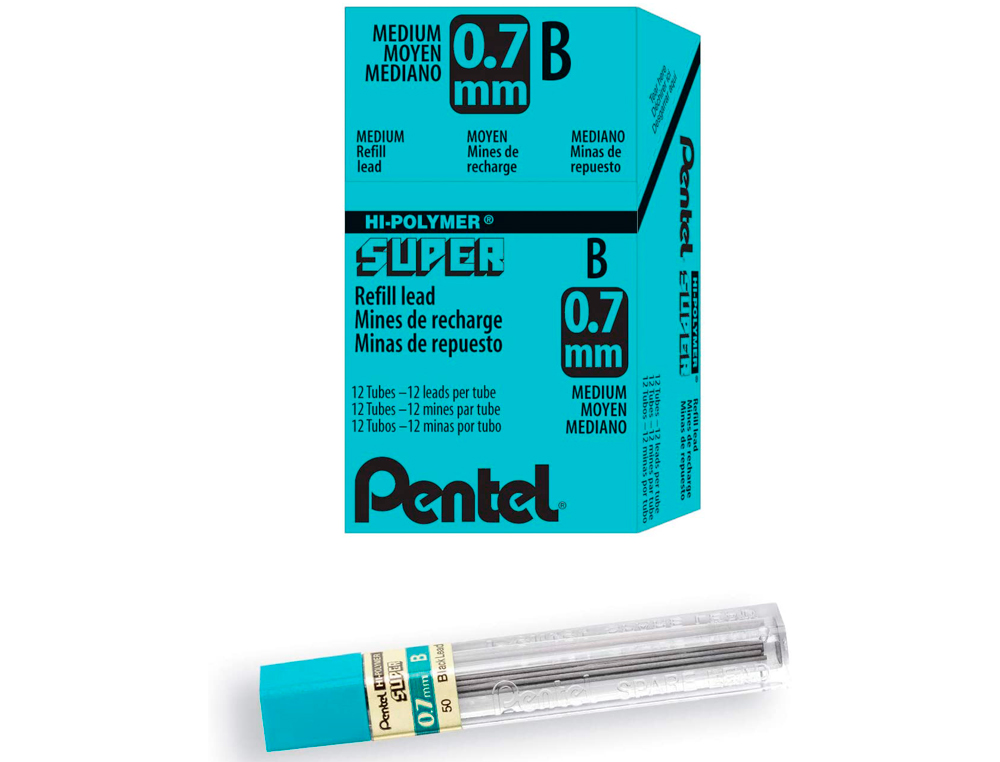 MINE PENTEL 0.7MM B ÉTUI 12 UNITÉS