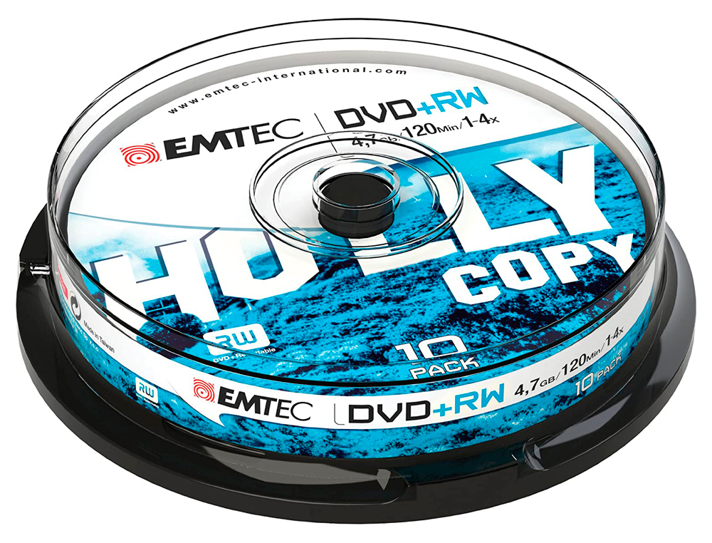 DVD+RW EMTEC RÉINSCRIPTIBLE CAPACITÉ 4.7GB VITESSE 4X TOUR 10 UNITÉS