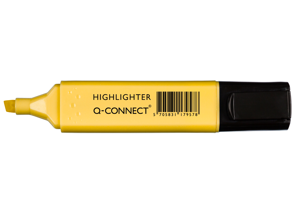 SURLIGNEUR Q-CONNECT PASTEL TRAC 2/5 MM POINTE BISEAUTE COLORIS JAUNE