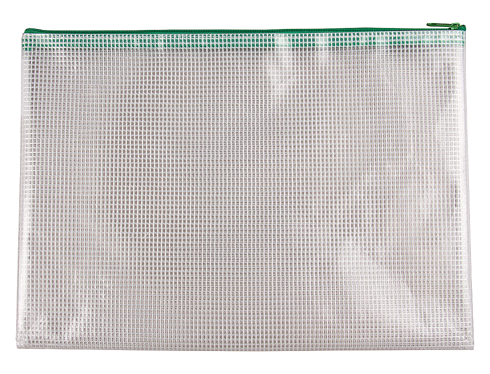 POCHETTE Q-CONNECT PORTE-DOCUMENTS PVC A4 OUVERTURE SUPÉRIEURE AVEC FERMETURE ÉCLAIR COLORIS VERT