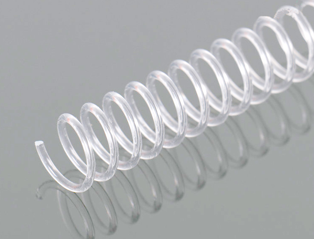 SPIRALE Q-CONNECT PLASTIQUE TRANSPARENT RELIEUR PAS 32 5:1 60F CALIBRE 1.8MM DIAMTRE 10MM BOTE 100 UNITS