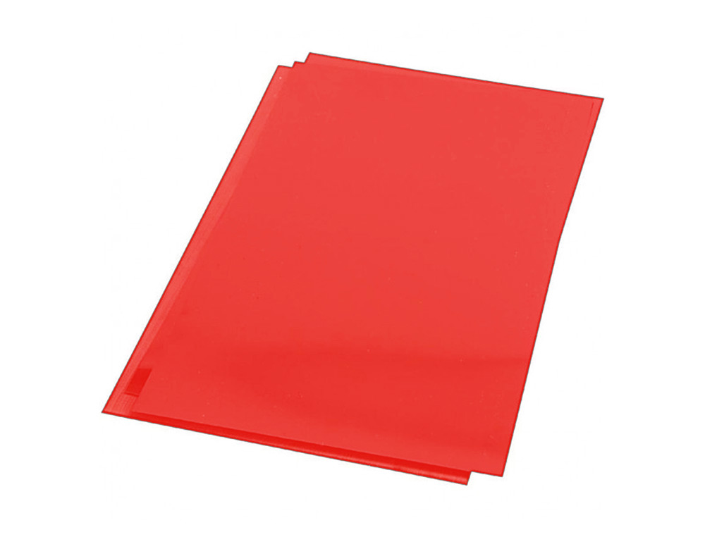 PLAT COUVERTURE Q-CONNECT PVC 180 MICRONS A4 RELIEURS SPIRALES PEIGNES ANNEAUX COLORIS ROUGE BOTE 100 UNITS