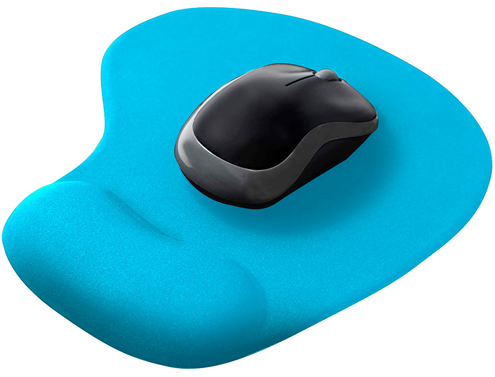 TAPIS SOURIS Q-CONNECT REPOSE-POIGNET MOUSSE         AUGMENTE CONFORT FACILEMENT   NETTOYABLE COLORIS TURQUOISE