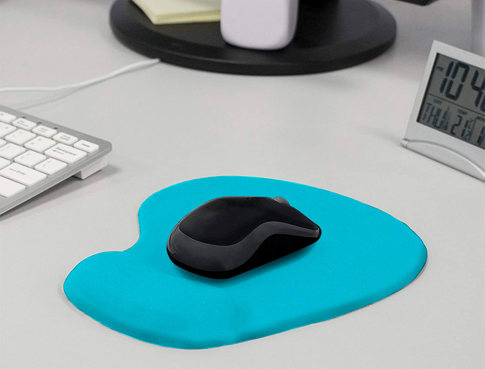 TAPIS SOURIS Q-CONNECT REPOSE-POIGNET MOUSSE         AUGMENTE CONFORT FACILEMENT   NETTOYABLE COLORIS TURQUOISE