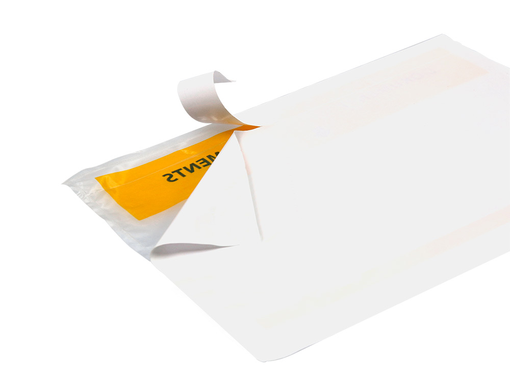 POCHETTE PORTE-DOCUMENTS Q-CONNECT 225X165MM AUTO-ADHESIVE TRANSPARENTE TEXTE FRANCAIS ALLEMAND BOITE 100 UNITES