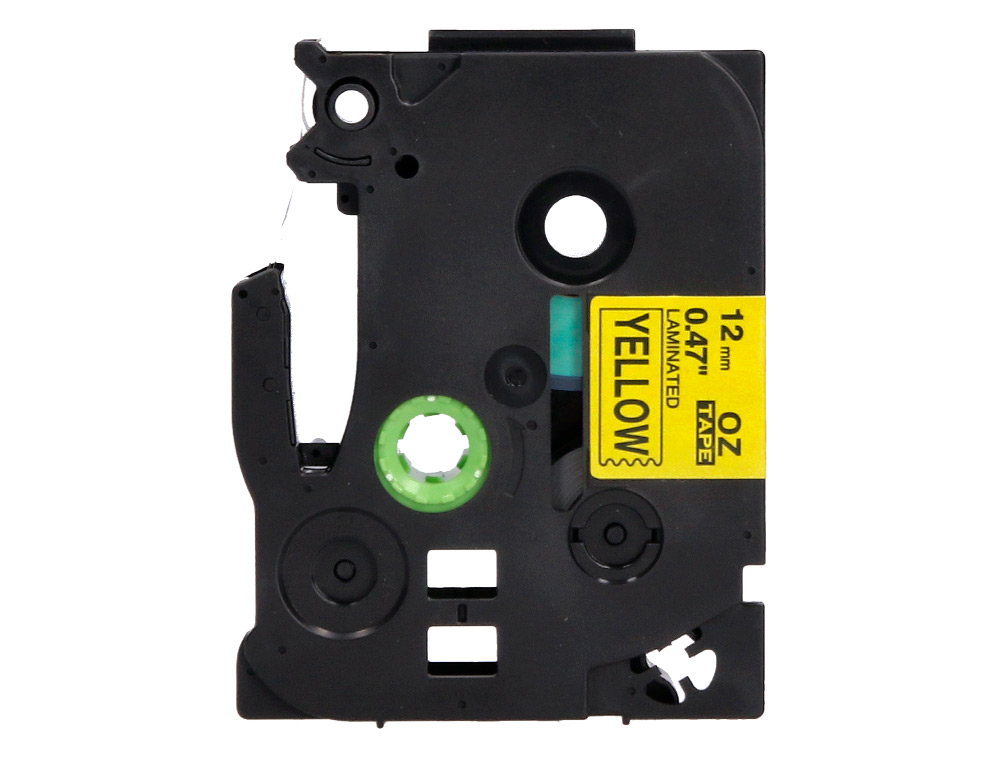 RUBAN TITREUSE Q-CONNECT TZE-631 JAUNE-NOIR 12 MM X 8  MT OZE-631