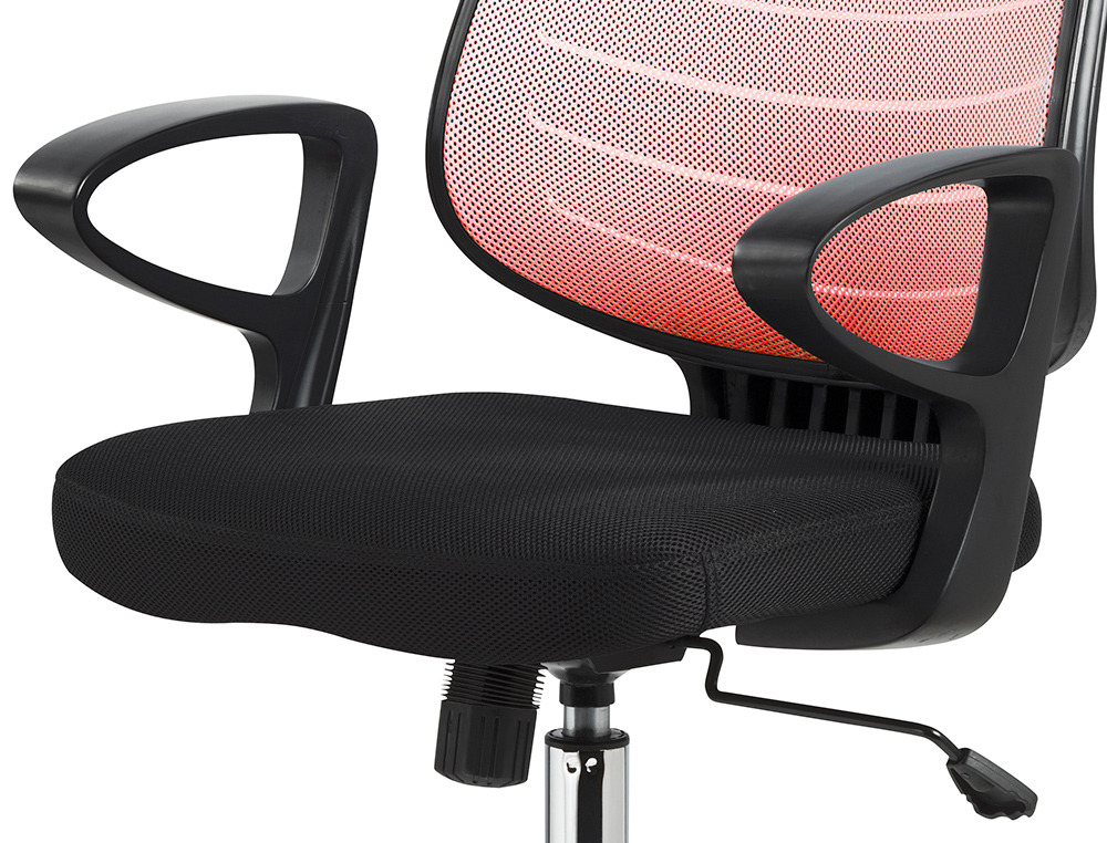 CHAISE BUREAU Q-CONNECT ROTATIVE BASE METAL MAILLE    MAXIMUM SUPPORTE 130KG        920+80X580X600MM ROUGE