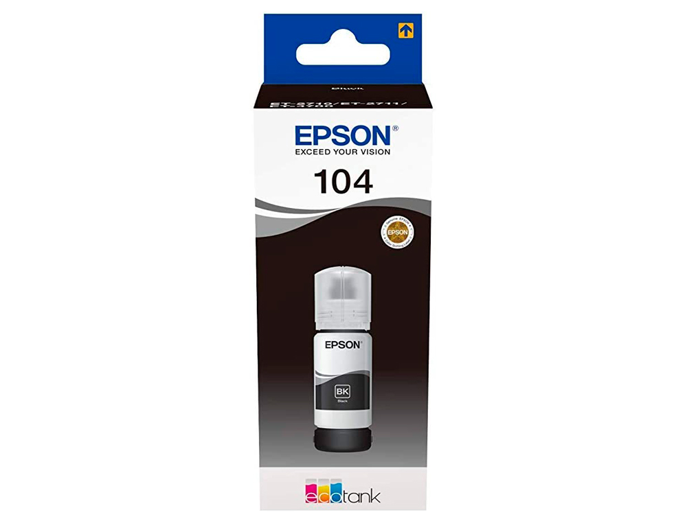 CARTOUCHE ENCRE EPSON ECOTANK 104 ET-2710 / 2711 / 2712 /   2720 / 2726 / 4700 4.500      PAGES NOIR