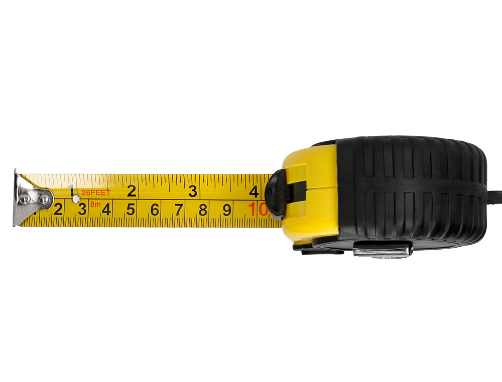 METRE ENROULEUR Q-CONNECT CAOUTCHOUC FREIN MATERIEL     ANTICHOC LARGEUR 25MM         LONGUEUR 8M
