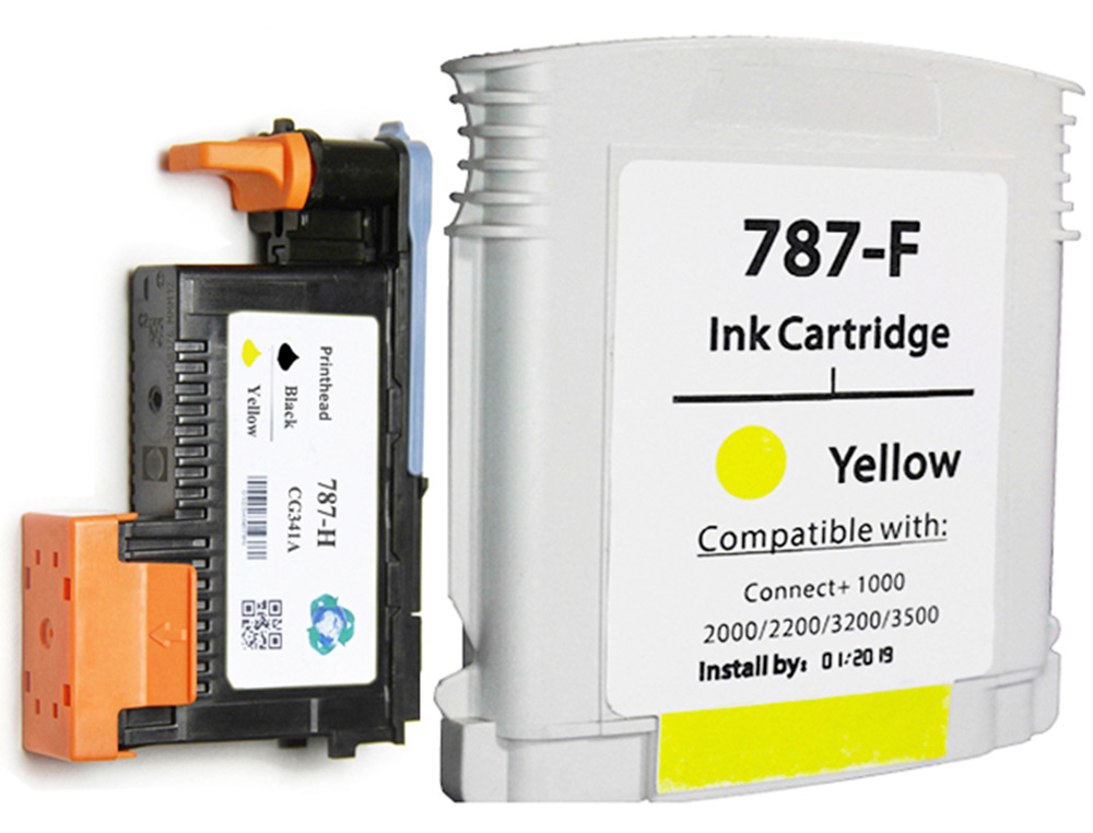 CARTOUCHE COMPATIBLE AVEC PITNEY BOWES HAUTE CAPACITE POUR MACHINE AFFRANCHIR CONNECT + 1000/2000/2200/3200/3500 JAUNE