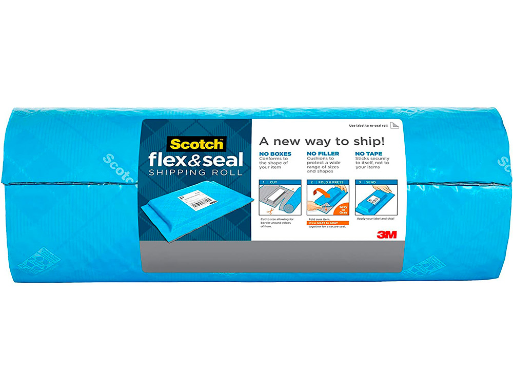 ROULEAU D EMBALLAGE POUR EXPEDITION 3M FLEX AND SEAL ADHESIF SANS COLLER 38CMX6M