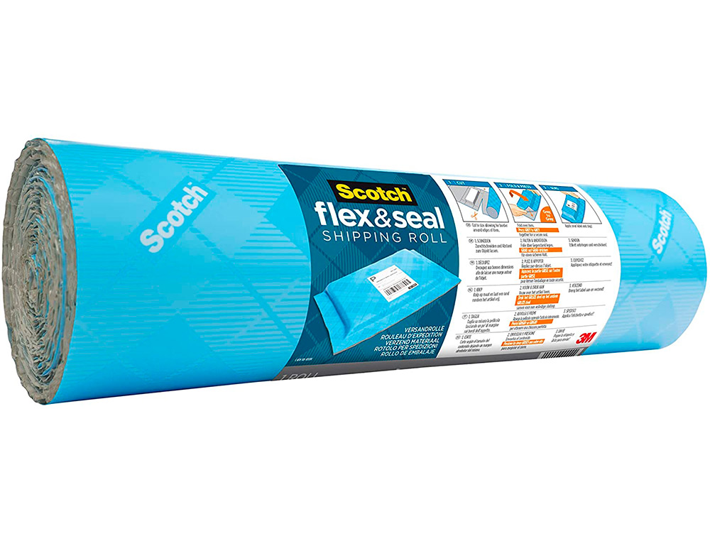 ROULEAU D EMBALLAGE POUR EXPEDITION 3M FLEX AND SEAL ADHESIF SANS COLLER 38CMX6M
