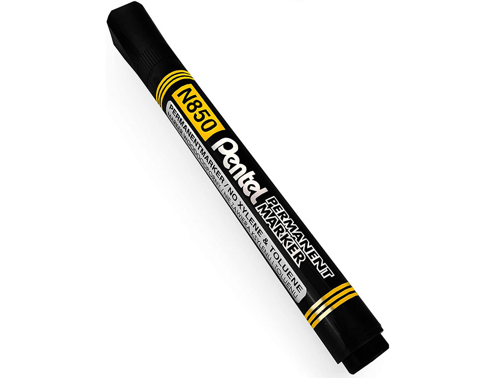 MARQUEUR PENTEL PERMANENT POINTE CONIQUE MOYENNE 4,20MM ENCRE INDELEBIBLE FAIBLE ODEURTOUS SUPPORTS COLORIS NOIR