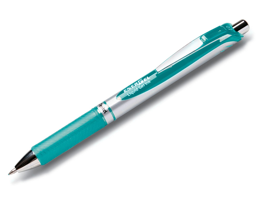 ROLLER PENTEL ENERGEL RETRACTABLE RECHARGEABLE POINTE METAL FINE 0,7MM CLIP METAL COLORIS TURQUOISE