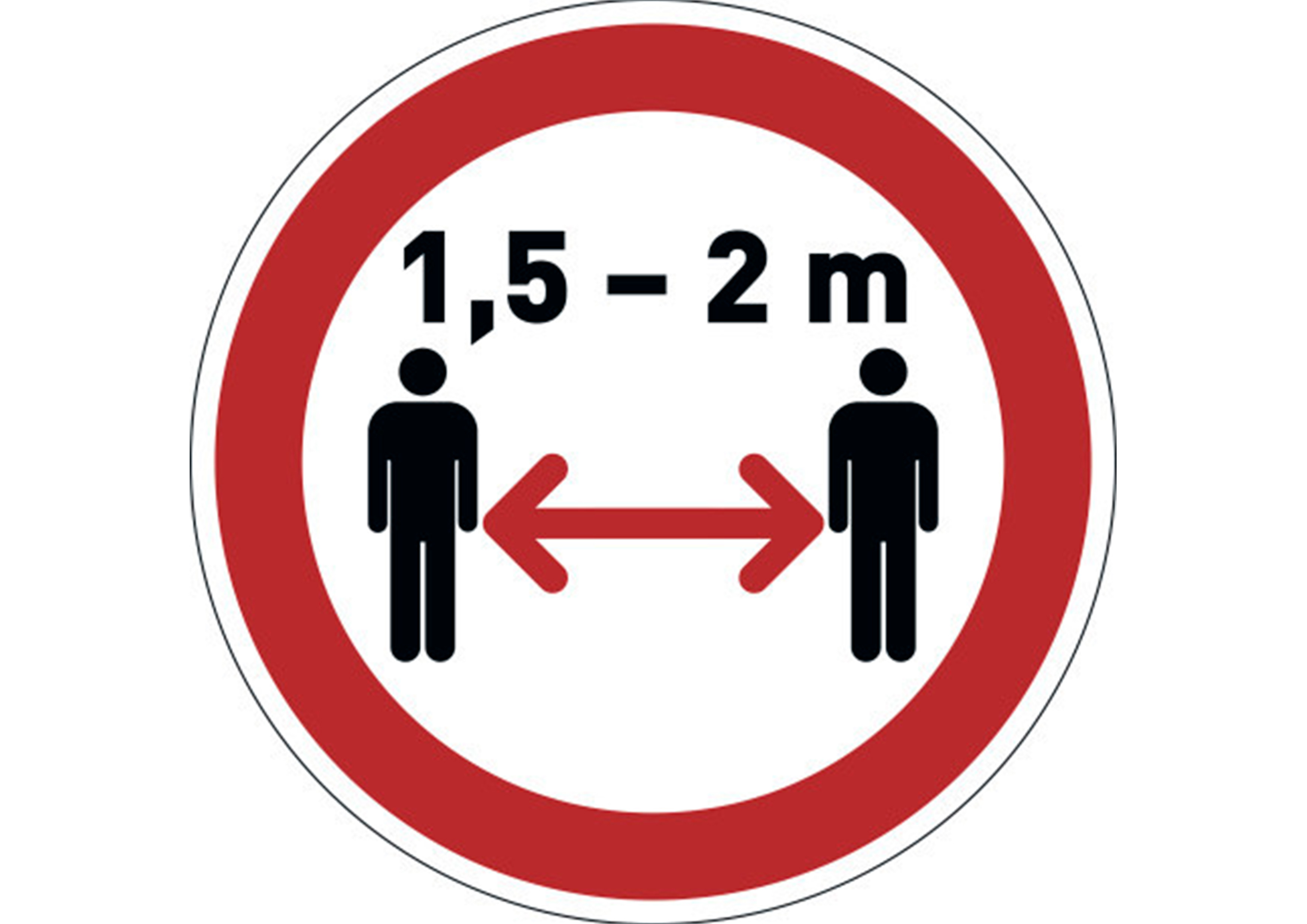 PICTOGRAMME AU SOL GARDEZ VOS DISTANCES DURABLE ADHESIF NON PERMANENT DIAMETRE 430MM