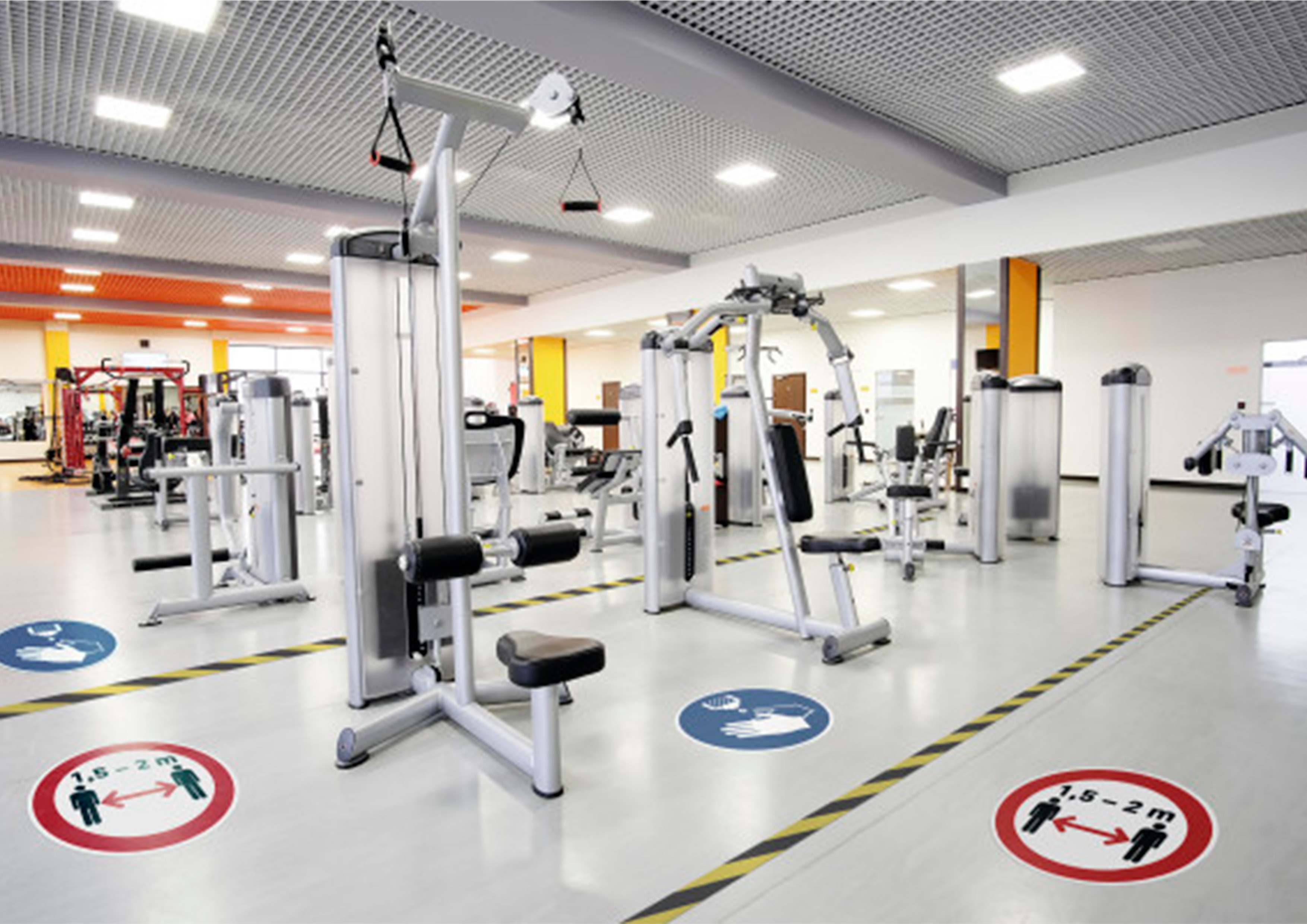 PICTOGRAMME AU SOL GARDEZ VOS DISTANCES DURABLE ADHESIF NON PERMANENT DIAMETRE 430MM