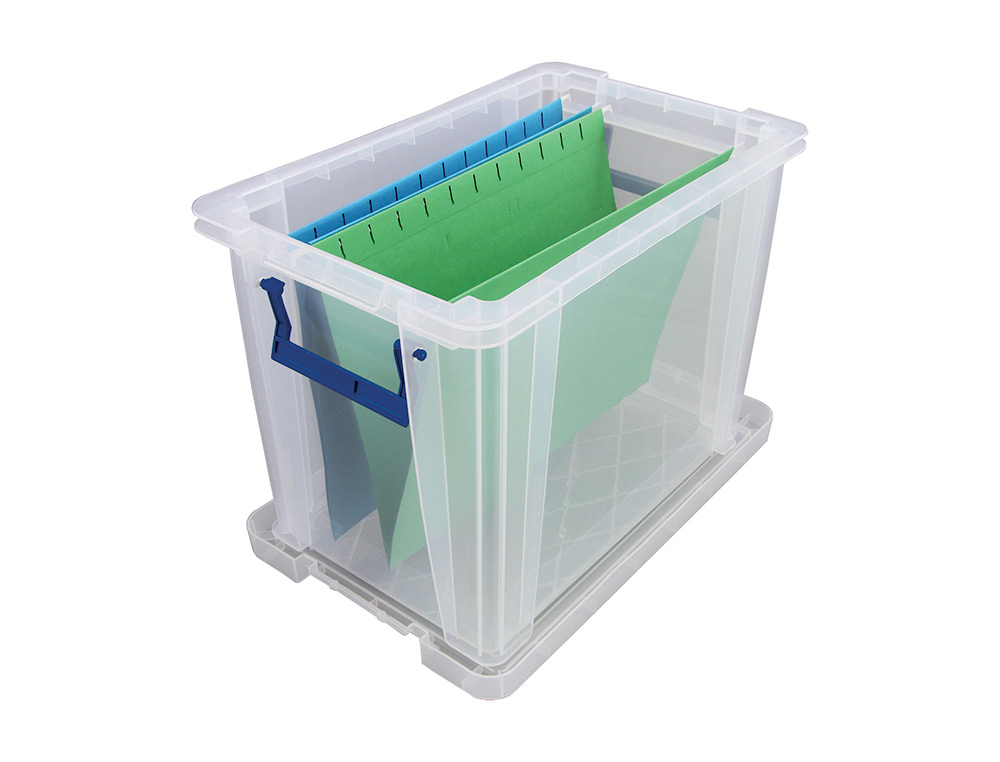 BOITE RANGEMENT FELLOWES POLYPROPYLENE RESISTANT RECYCLABLE EMPILABLE DOUBLE BASE RENFORCEE CLIP 18,5L