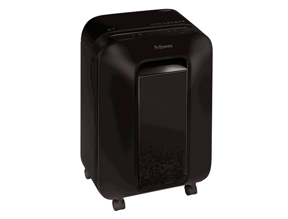 DESTRUCTEUR FELLOWES LX200 COUPE CROISEE 4X12MM 12F AGRAFES TROMBONES CB SECURITE P-4 CORBEILLE 22L
