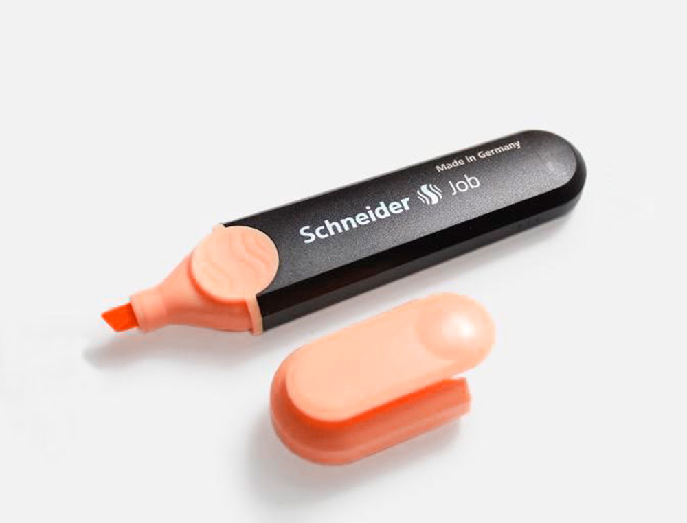 SURLIGNEUR SCHNEIDER JOB PASTEL POINTE BISEAUTEE ECRITURE 1/5MM COLORIS PECHE