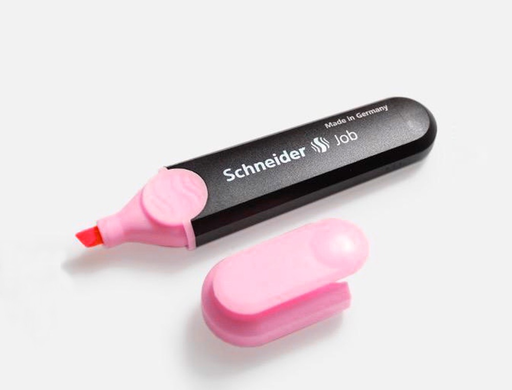 SURLIGNEUR SCHNEIDER JOB PASTEL POINTE BISEAUTEE ECRITURE 1/5MM COLORIS ROSE