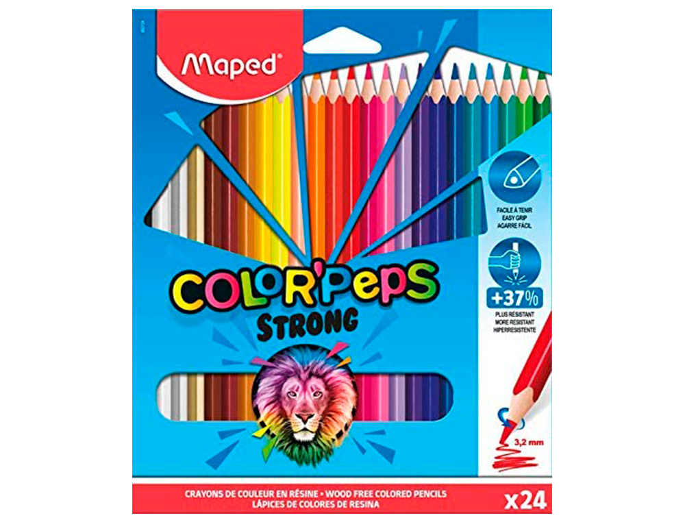 CRAYON DE COULEUR MAPED COLOR PEP'S DESIGN MONSTER POINTE RSISTANTE ETUI CARTON DE 24  UNITS