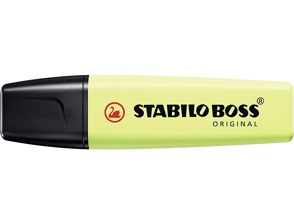 SURLIGNEUR STABILO BOSS ORIGINAL PASTEL ENCRE BASE EAU POINTE BISEAUTEE LARGEUR TRACE 2/5MM COLORIS ZESTE DE