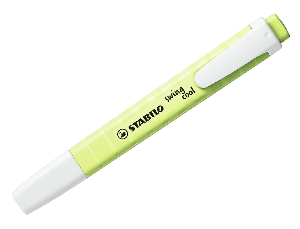 SURLIGNEUR STABILO SWING COOL PASTEL EDITION FORMAT STYLO   POINTE BISEAUTEE TRACE 1/4MM  CLIP COLORIS ZESTE DE CITRON