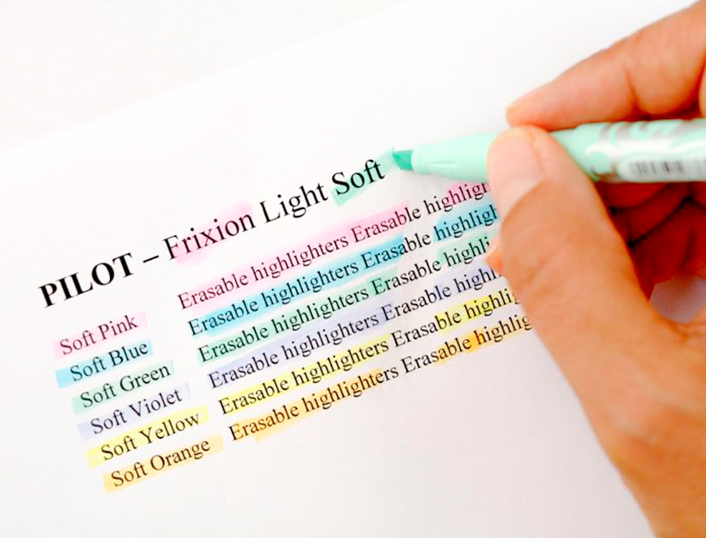 SURLIGNEUR PILOT FRIXION LIGHT NATURAL EFFACABLE POINTE MOYENNE BISEAUTEE COLORIS CORAIL