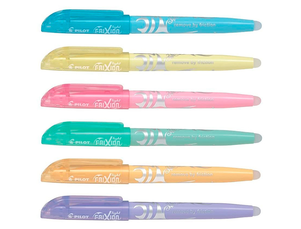 SURLIGNEUR PILOT FRIXION LIGHT SOFT EFFACABLE POINTE MOYENNE BISEAUTEE COLORIS PASTEL ASSORTIS POCHETTE 6