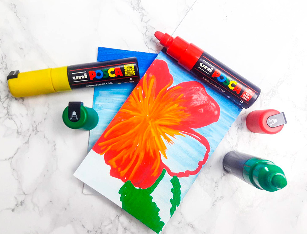 MARQUEUR PEINTURE POSCA PC7M POINTE LARGE CONIQUE ENCRE    INODORE COUVRANTE MISCIBLE    TOUS SUPPORTS COLORIS NOIR