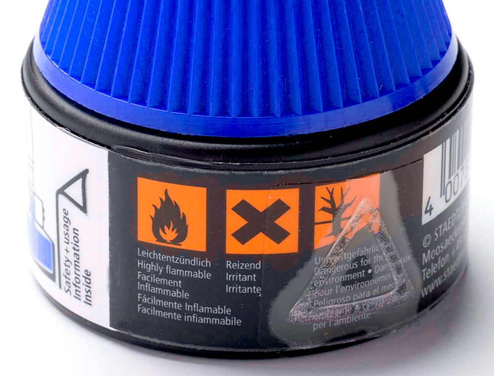 RECHARGE MARQUEUR PERMANENT STAEDTLER LUMOCOLOR 488 48 POUR MARQUEURS COMPACTS 348 FLACON 20ML COLORIS BLEU