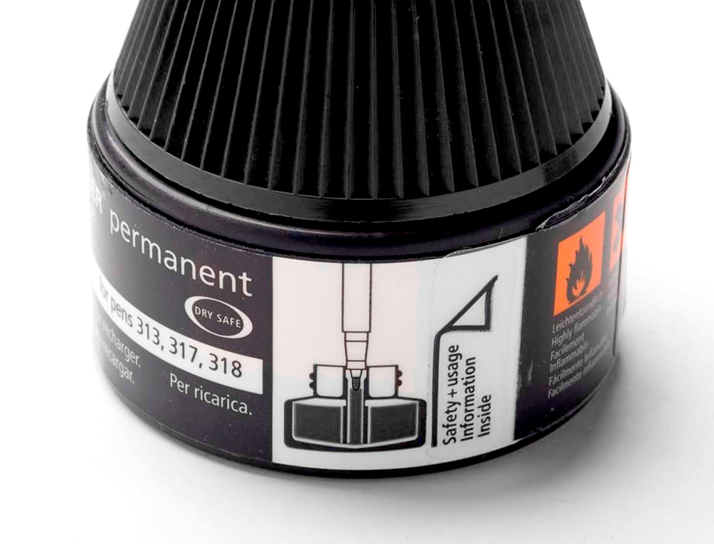 RECHARGE MARQUEUR PERMANENT STAEDTLER LUMOCOLOR 488 48 POUR MARQUEURS COMPACTS 348 FLACON 20ML COLORIS NOIR