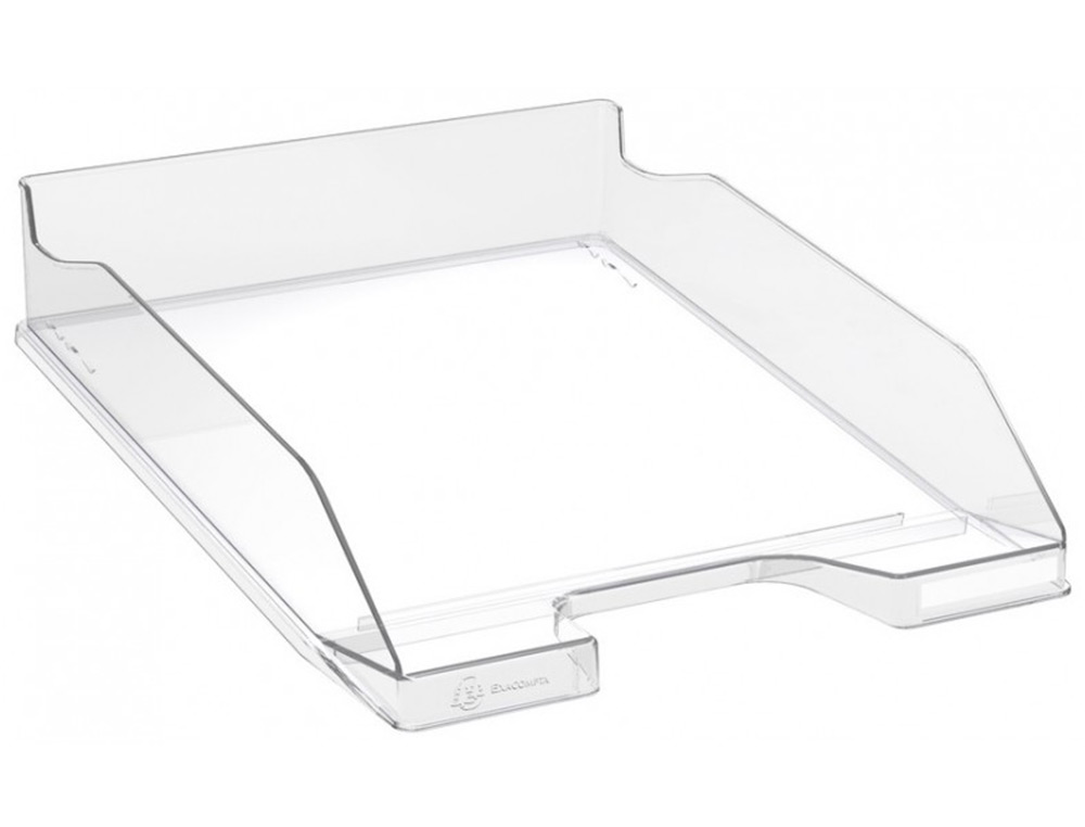CORBEILLE A COURRIER EXACOMPTA COMBO MIDI POLYSTYRENE SOLIDE STABLE SUPERPOSABLE A4+ 347X255X65MM CRISTAL GLOSSY