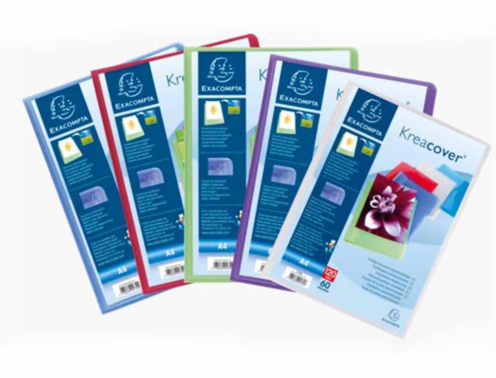 PROTEGE-DOCUMENTS PERSONNALISABLE EXACOMPTA     POLYPROPYLENE SEMI-RIGIDE     24X32CM 120 VUES COLORIS