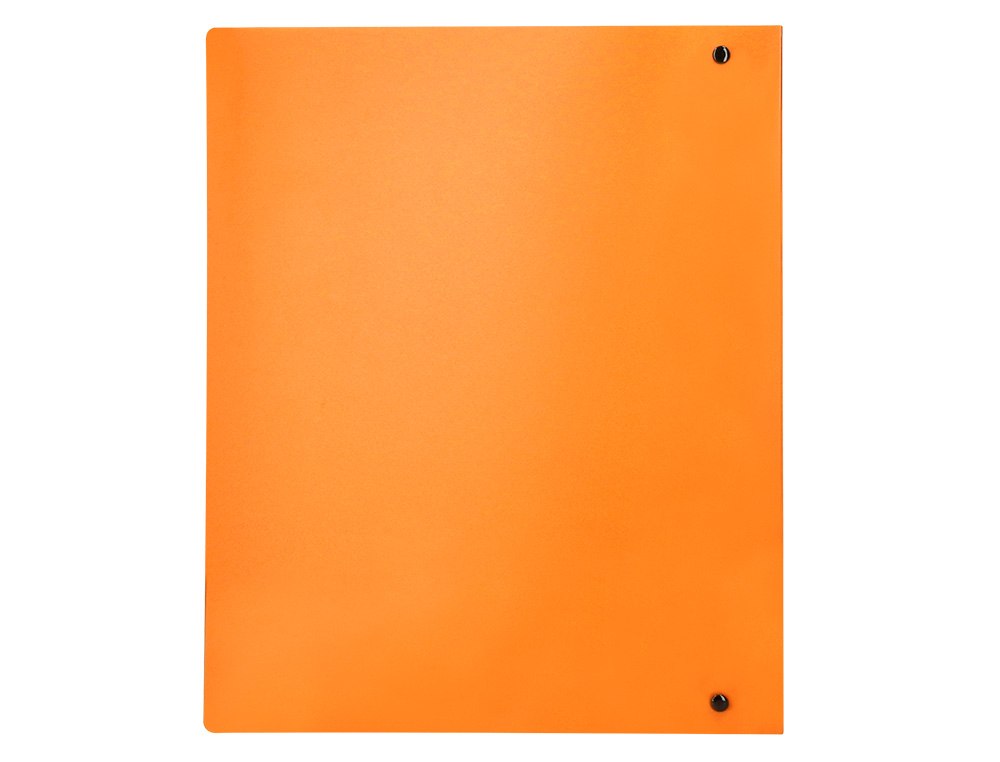 CLASSEUR LIDERPAPEL 4 ANNEAUX 40MM A4 POLYPROPYLENE DOS     55MM PORTE-CARTES DE VISITE   COLORIS ORANGE FLUO