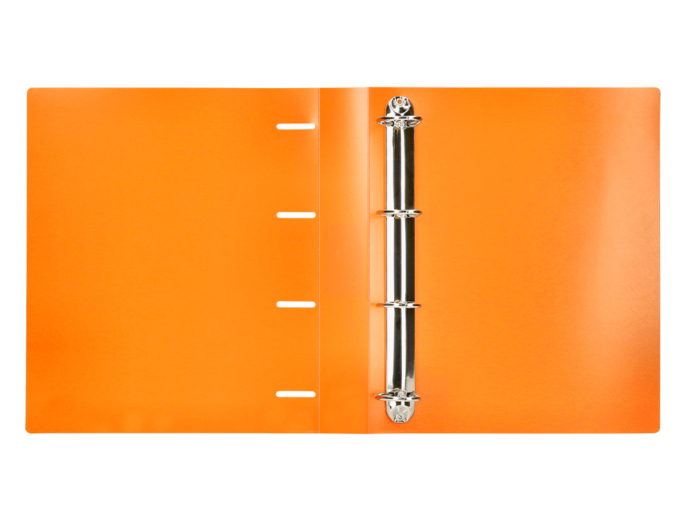 CLASSEUR LIDERPAPEL 4 ANNEAUX 40MM A4 POLYPROPYLENE DOS     55MM PORTE-CARTES DE VISITE   COLORIS ORANGE FLUO