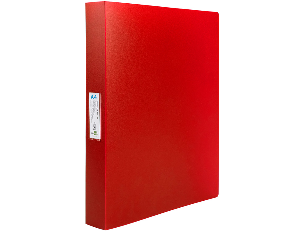 CLASSEUR KANGOUROU LIDERPAPEL 2 ANNEAUX EN D 40MM           POLYPROPYLENE 283X320MM       DOCUMENT A4 COLORIS ROUGE