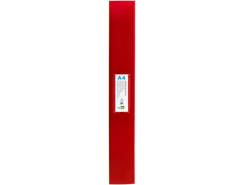 CLASSEUR KANGOUROU LIDERPAPEL 2 ANNEAUX EN D 40MM           POLYPROPYLENE 283X320MM       DOCUMENT A4 COLORIS ROUGE