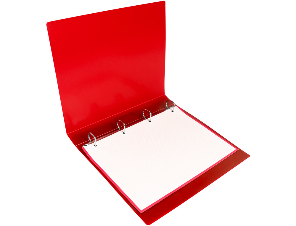 CLASSEUR KANGOUROU LIDERPAPEL 2 ANNEAUX EN D 40MM           POLYPROPYLENE 283X320MM       DOCUMENT A4 COLORIS ROUGE