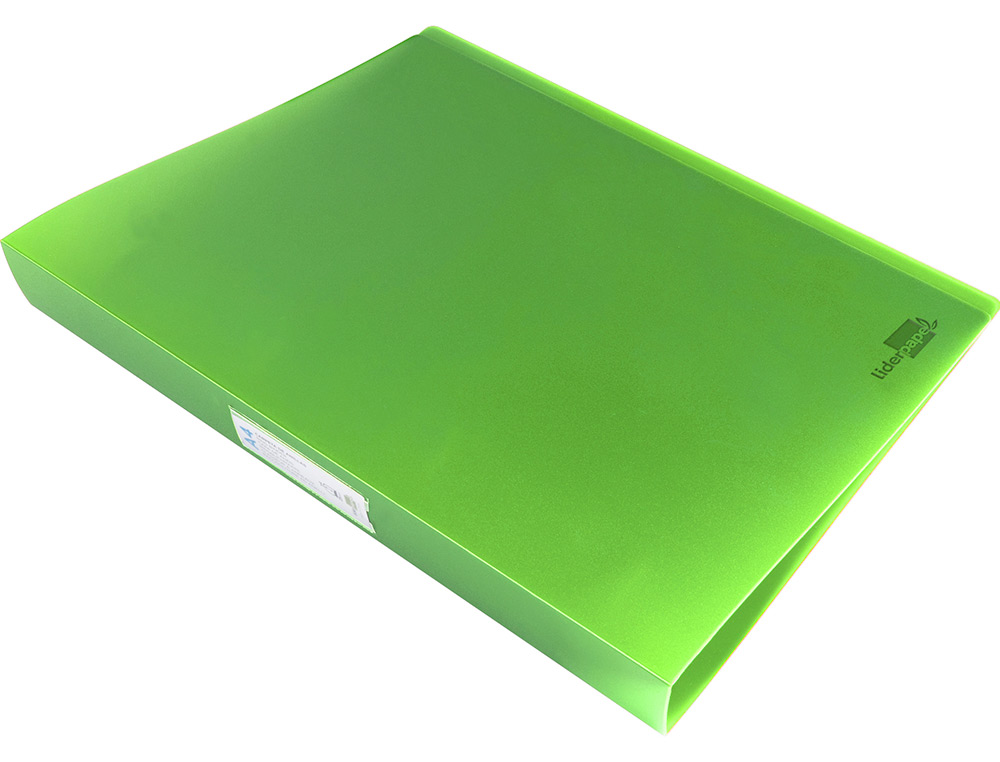 CLASSEUR KANGOUROU LIDERPAPEL 2 ANNEAUX EN D 40MM           POLYPROPYLENE 283X320MM       DOCUMENT A4 COLORIS VERT