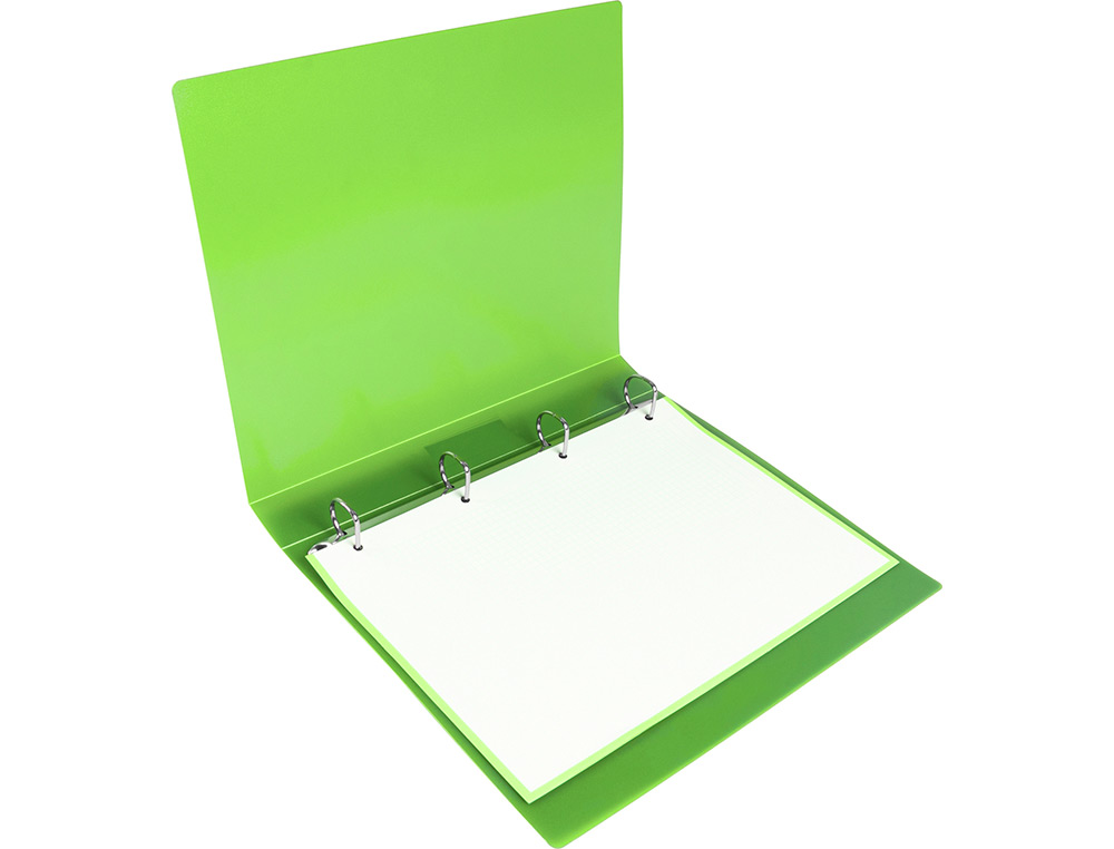 CLASSEUR KANGOUROU LIDERPAPEL 2 ANNEAUX EN D 40MM           POLYPROPYLENE 283X320MM       DOCUMENT A4 COLORIS VERT