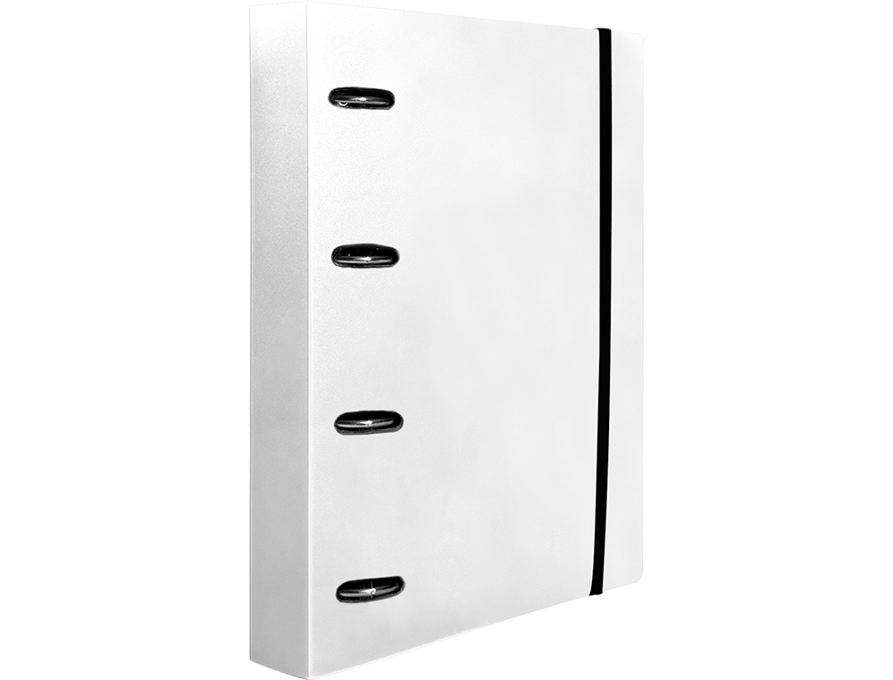 CLASSEUR LIDERPAPEL 4 ANNEAUX EN D 25MM A4 POLYPROPYLENE    FEUILLETS MOBILES 100F 5X5MM  COLORIS TRANSPARENT