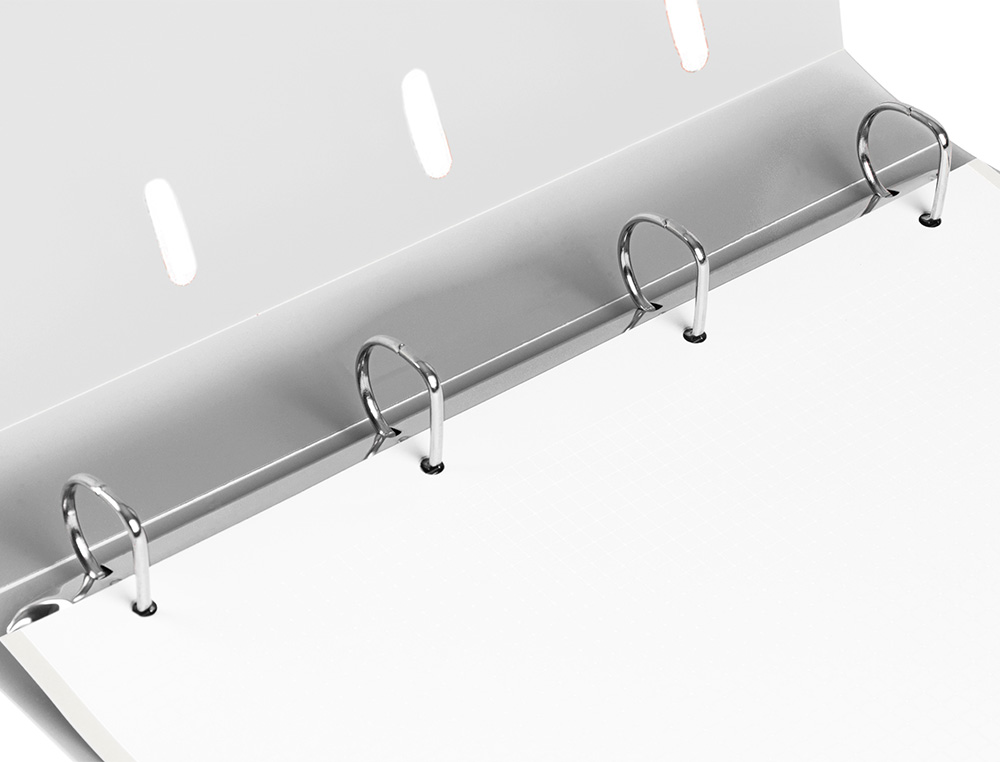 CLASSEUR LIDERPAPEL 4 ANNEAUX EN D 25MM A4 POLYPROPYLENE    FEUILLETS MOBILES 100F 5X5MM  COLORIS TRANSPARENT