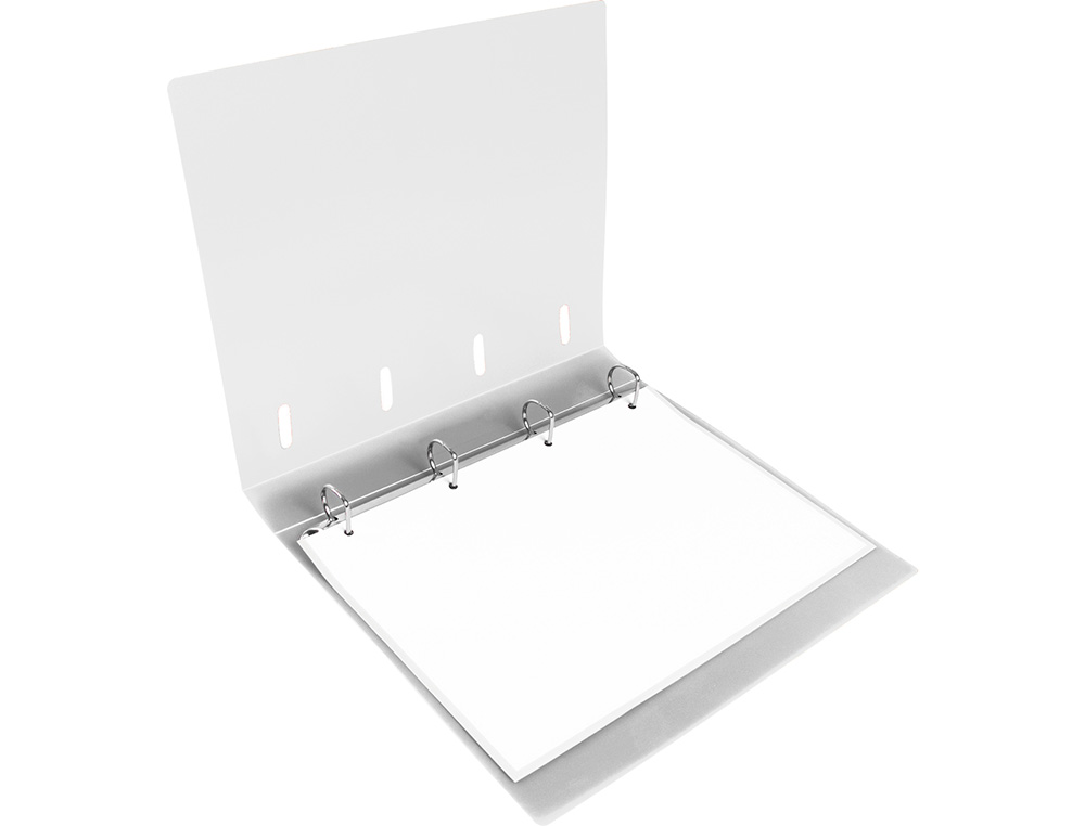 CLASSEUR LIDERPAPEL 4 ANNEAUX EN D 25MM A4 POLYPROPYLENE    FEUILLETS MOBILES 100F 5X5MM  COLORIS TRANSPARENT