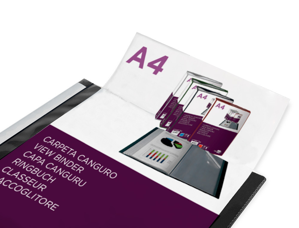 PROTEGE-DOCUMENTS LIDERPAPEL PERSONNALISABLE KANGOUROU     POLYPROPYLENE 60 POCHETTES    FIXES A4 COLORIS NOIR OPAQUE